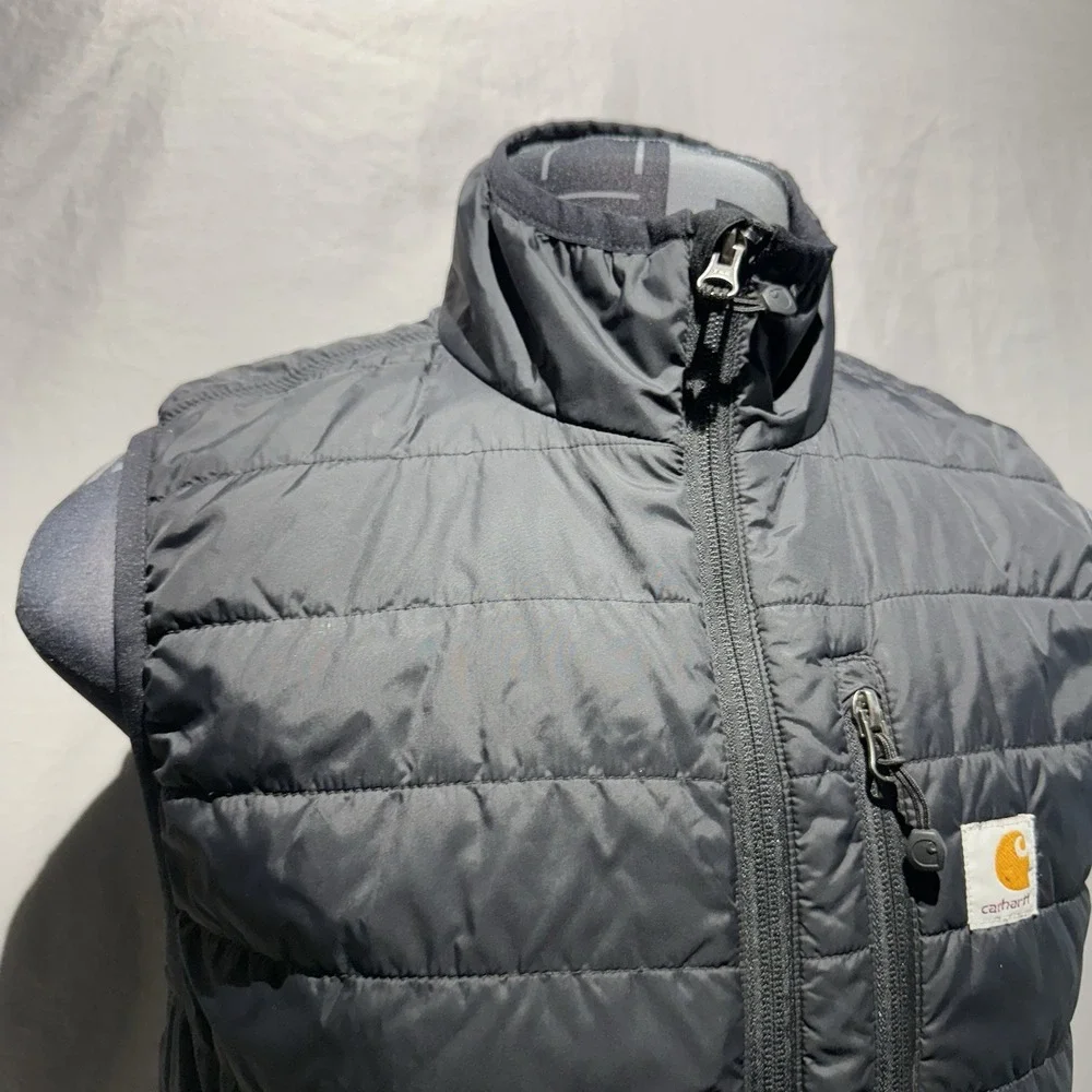 Carhartt Vest Mens M Black Rain Defender Insulated Puffer Work Wear - Picture 3 of 11